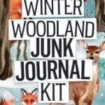 winter woodland junk journal stickers & pages