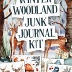 winter woodland junk journal stickers & pages