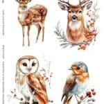 winter woodland junk journal stickers & pages