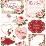 valentines junk journal labels